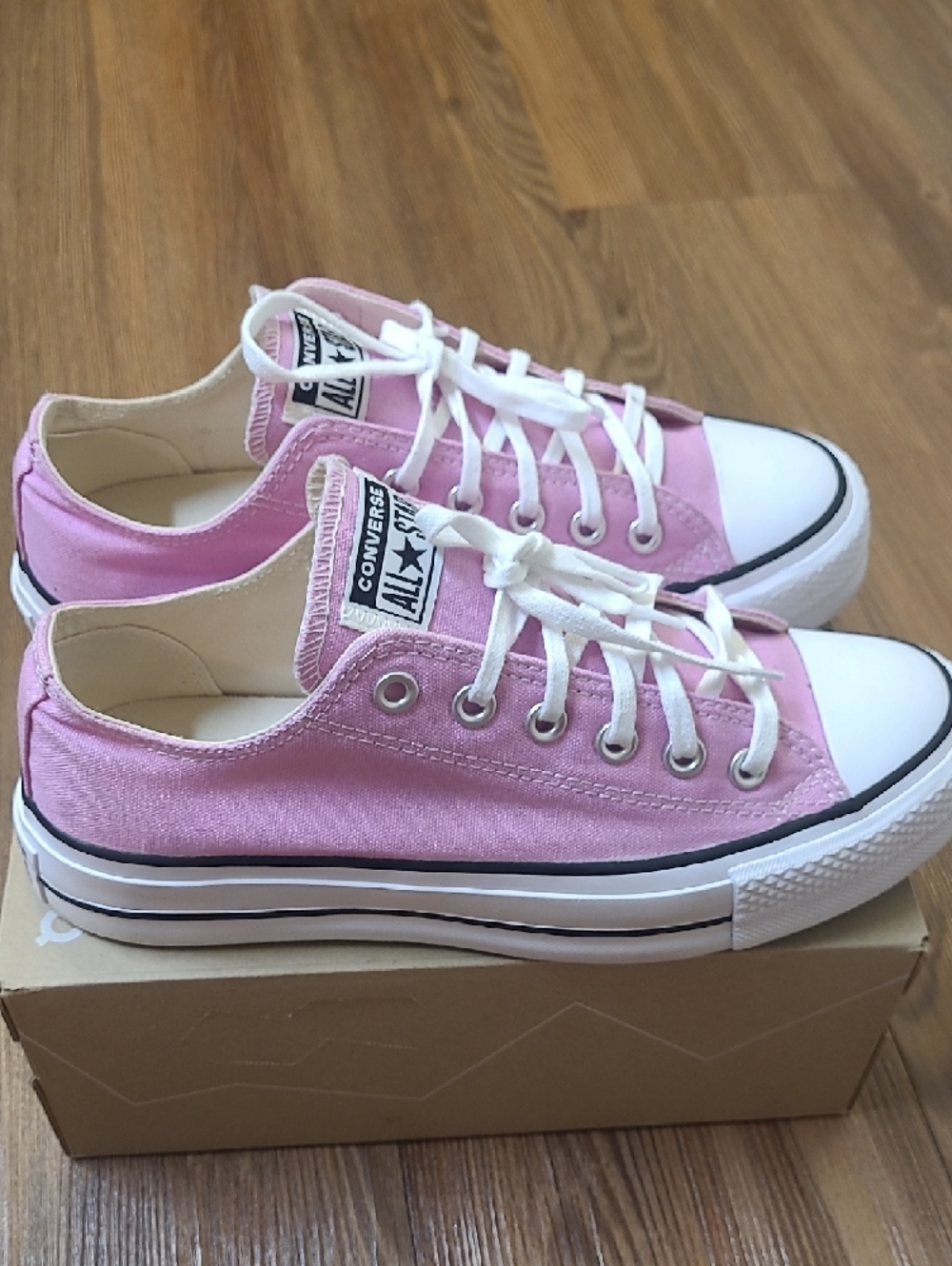 Converse Pink & White Low Top Sneakers - Picture 7 of 16
